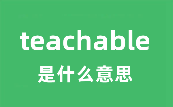 teachable是什么意思