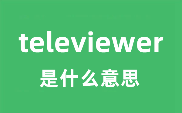 televiewer是什么意思