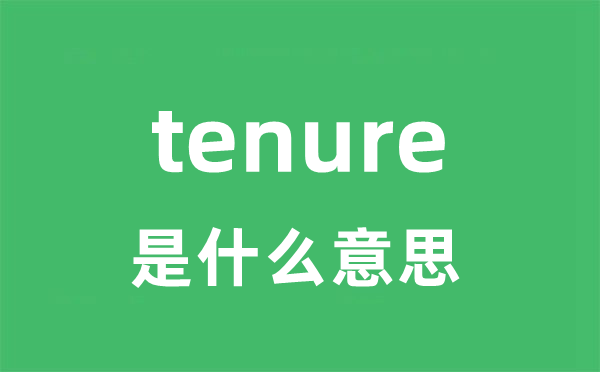 tenure是什么意思