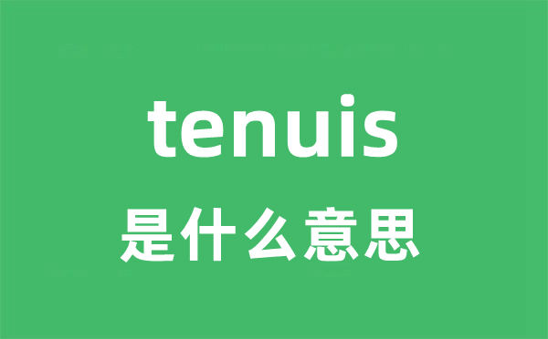 tenuis是什么意思