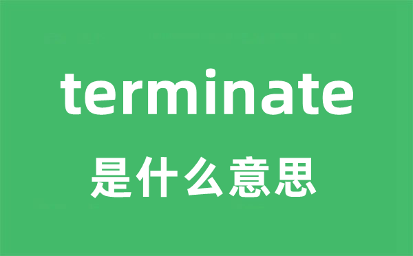 terminate是什么意思