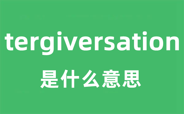 tergiversation是什么意思