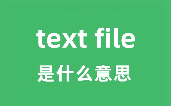 text file是什么意思