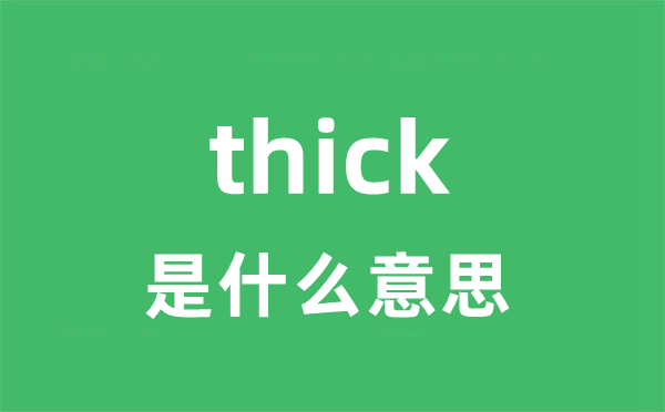 thick是什么意思