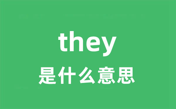 they是什么意思