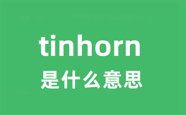 tinhorn是什么意思