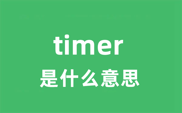 timer是什么意思