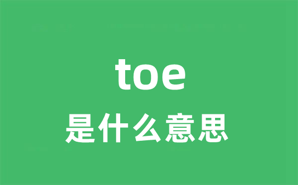 toe是什么意思