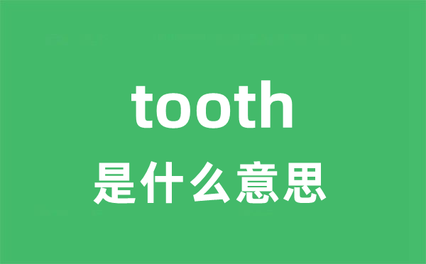 tooth是什么意思
