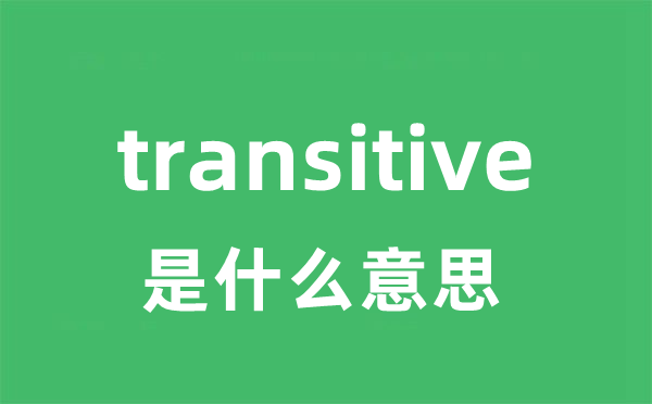 transitive是什么意思