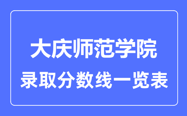 2023年高考多少分能上大庆师范学院？附各省录取分数线