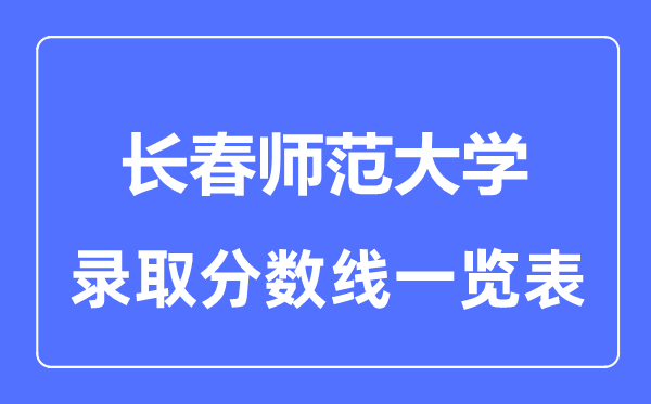 2023年高考多少分能上长春师范大学？附各省录取分数线