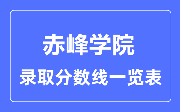 2023年高考多少分能上赤峰学院？附各省录取分数线