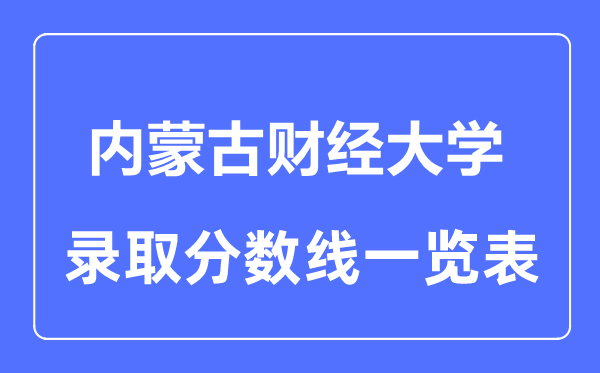 2023年高考多少分能上内蒙古财经大学？附各省录取分数线