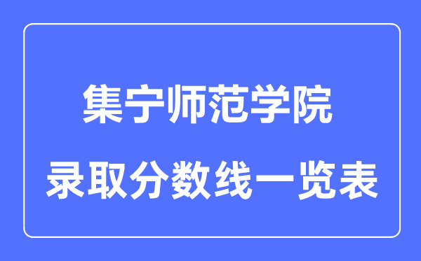 2023年高考多少分能上集宁师范学院？附各省录取分数线