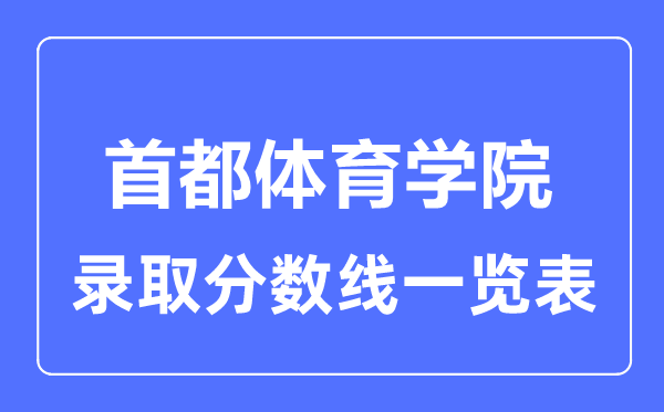 2023年高考多少分能上首都体育学院？附各省录取分数线