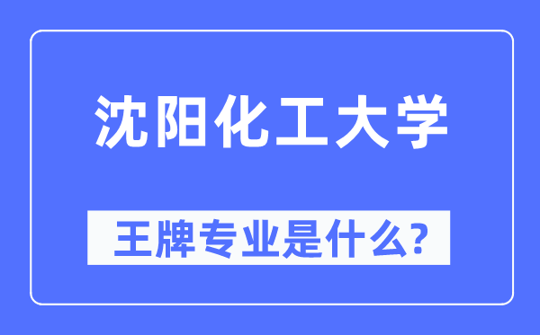 沈阳化工大学王牌专业是什么,有哪些专业比较好？