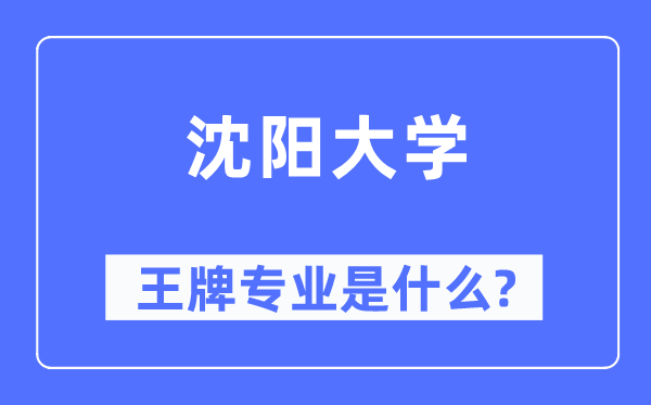 沈阳大学王牌专业是什么,有哪些专业比较好？