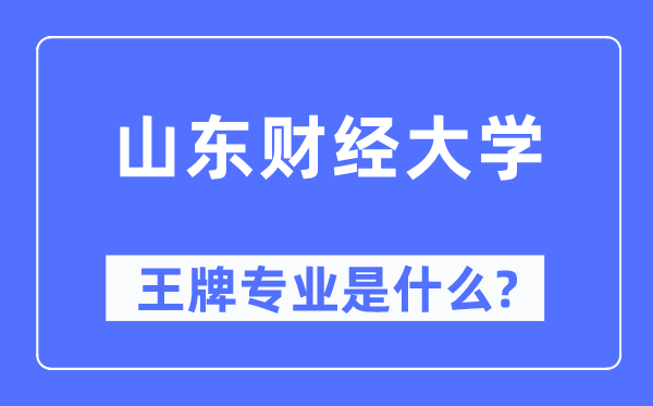 山东财经大学王牌专业是什么,有哪些专业比较好？