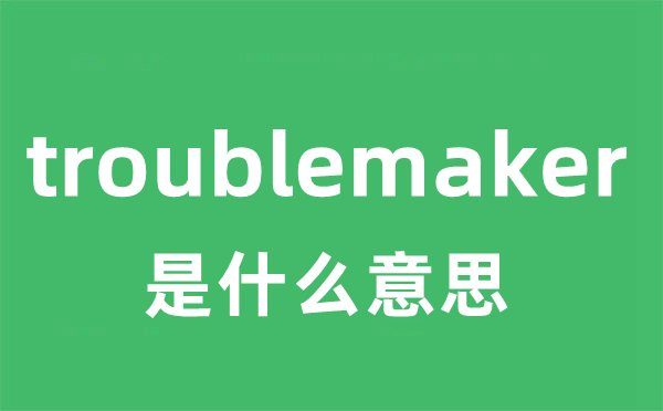 troublemaker是什么意思