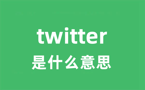 twitter是什么意思