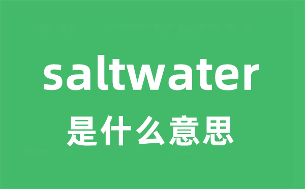 saltwater是什么意思