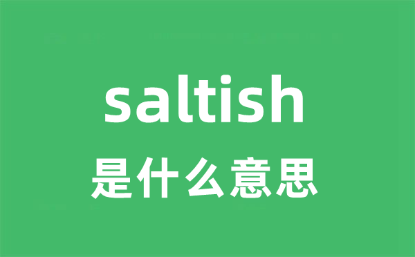 saltish是什么意思