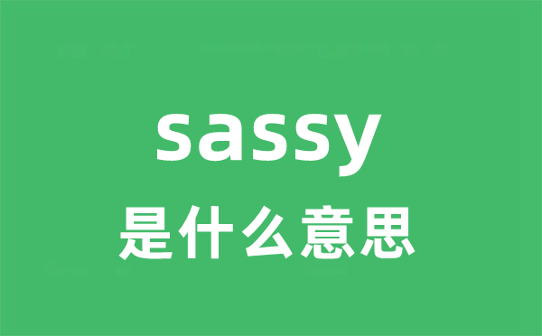 sassy是什么意思