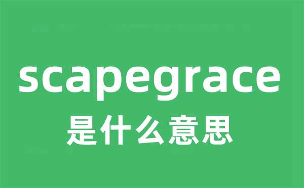 scapegrace是什么意思