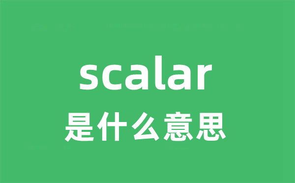 scalar是什么意思