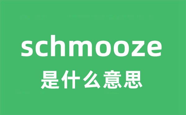 schmooze是什么意思