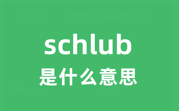 schlub是什么意思