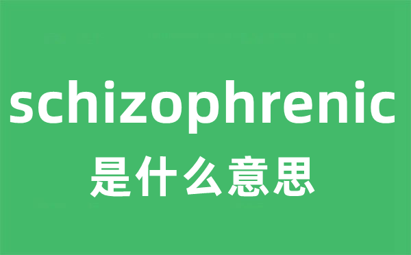 schizophrenic是什么意思