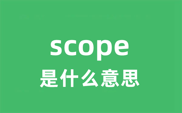 scope是什么意思