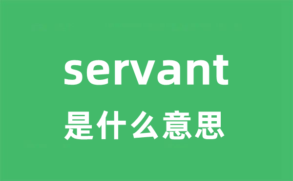 servant是什么意思