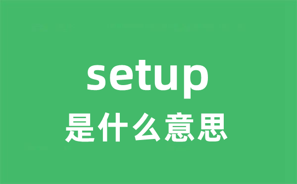 setup是什么意思