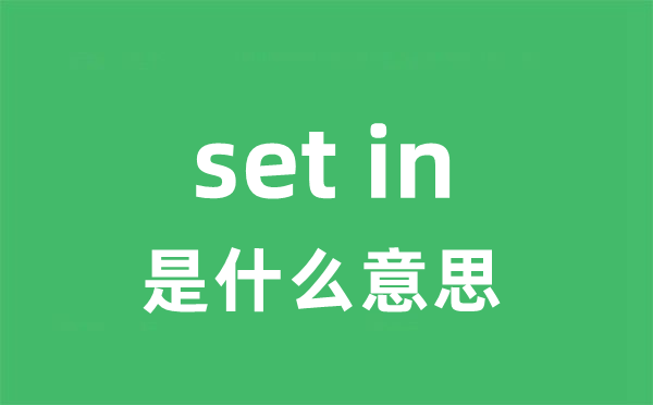 set in是什么意思