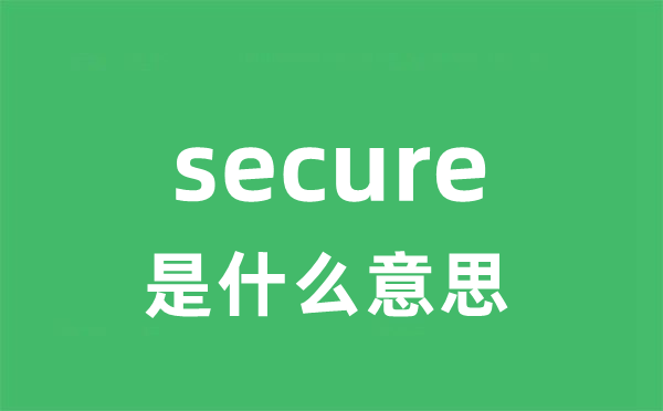 secure是什么意思