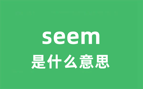 seem是什么意思