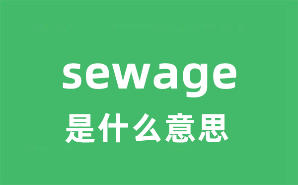 sewage是什么意思