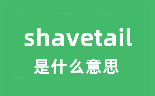 shavetail是什么意思