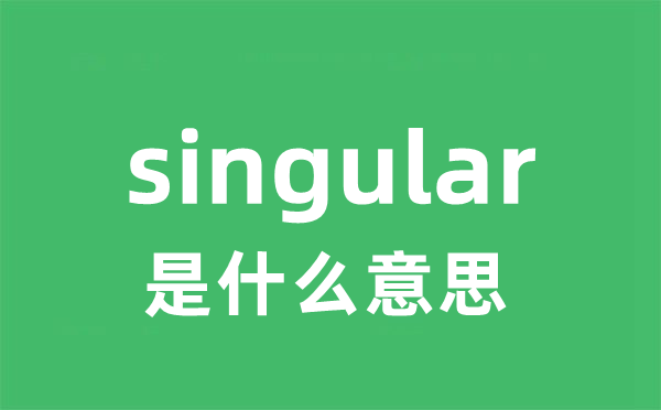 singular是什么意思