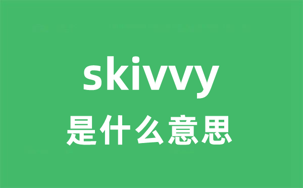 skivvy是什么意思