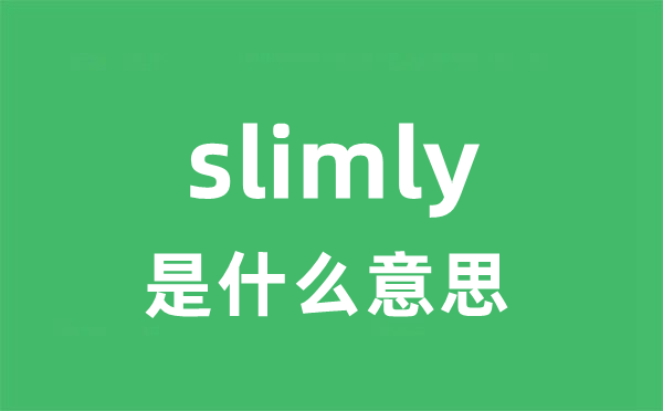 slimly是什么意思