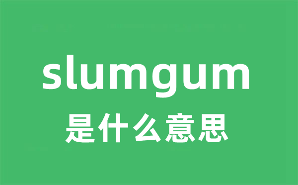 slumgum是什么意思