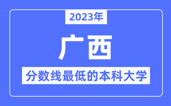 2023年广西分数线最低的本科大学有哪些？