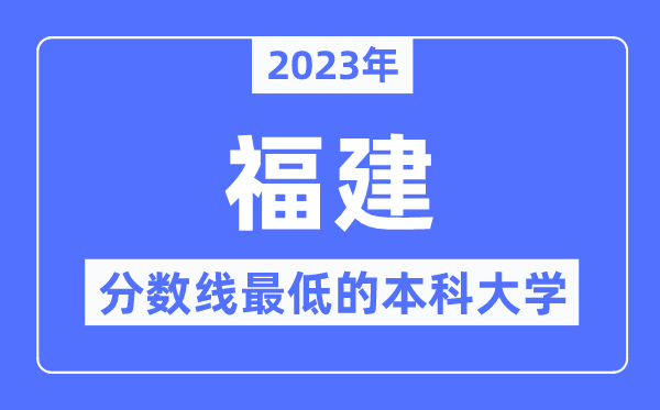 2023年福建分数线最低的本科大学有哪些？