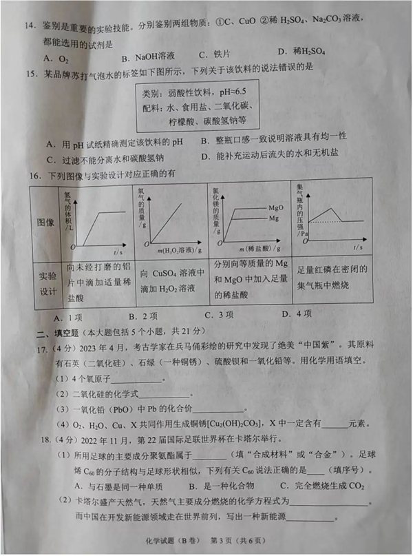 2023年重庆市中考语文试卷真题及答案