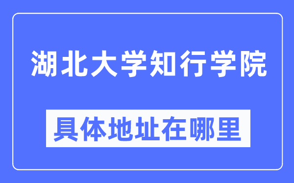 湖北大学知行学院具体地址在哪里,在哪个城市，哪个区？