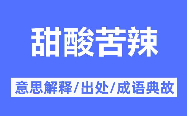 甜酸苦辣的意思解释,甜酸苦辣的出处及成语典故